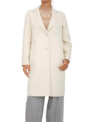 Cappotto Emme Marella in tessuto double bianco dalla mano morbida in DONNA
