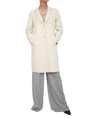 Cappotto Emme Marella in tessuto double bianco dalla mano morbida in DONNA