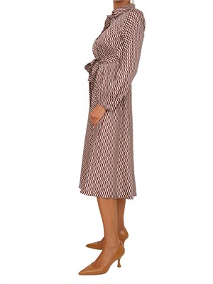 Abito chemisier Emme Marella in twill tecnico con stampa geometrica bianca e bordeaux in DONNA