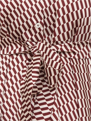 Abito chemisier Emme Marella in twill tecnico con stampa geometrica bianca e bordeaux in DONNA
