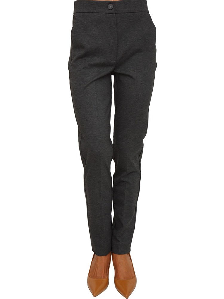 Pantaloni Emme Marella in tessuto stretch grigio