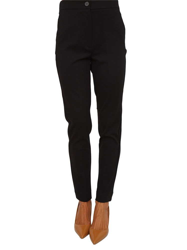 Pantaloni Emme Marella in tessuto stretch nero
