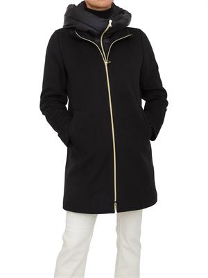 Giaccone Bacio Emme Marella in panno soft nero in DONNA