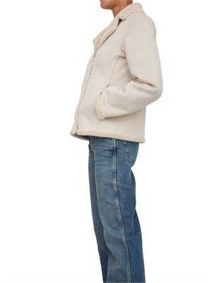 Giaccone Emme Marella in montone ecologico bianco panna in DONNA