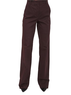 Pantalone slim fit Marella in cotone soft touch marrone in DONNA