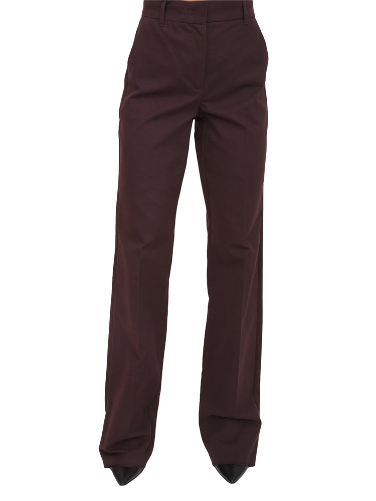 Pantalone slim fit Marella in cotone soft touch marrone