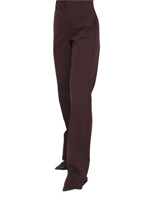 Pantalone slim fit Marella in cotone soft touch marrone in DONNA