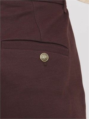 Pantalone slim fit Marella in cotone soft touch marrone in DONNA