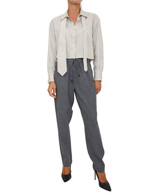 Pantalone slim fit Marella in misto lana grigio con tasche alla francese in DONNA