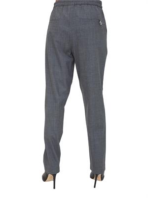 Pantalone slim fit Marella in misto lana grigio con tasche alla francese in DONNA