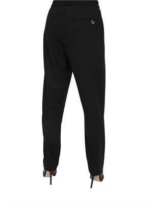 Pantalone slim fit Marella in misto lana nero con tasche alla francese in DONNA
