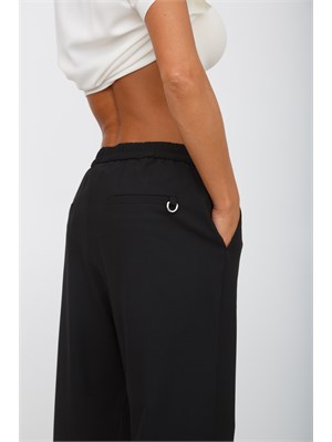 Pantalone slim fit Marella in misto lana nero con tasche alla francese in DONNA