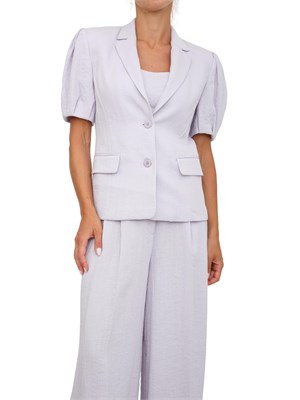 TWIN-SET Giacca maniche corte Twinset in cotone lilla in DONNA