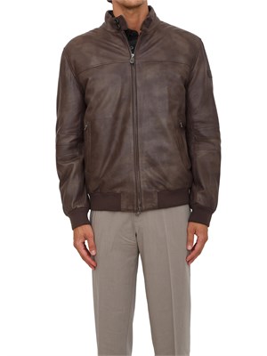 Bomber in pelle marrone Peuterey effetto vintage in UOMO