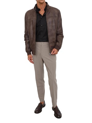 Bomber in pelle marrone Peuterey effetto vintage in UOMO