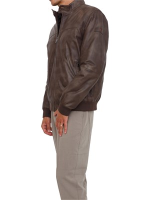 Bomber in pelle marrone Peuterey effetto vintage in UOMO