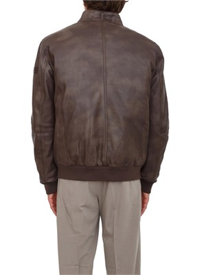Bomber in pelle marrone Peuterey effetto vintage in UOMO
