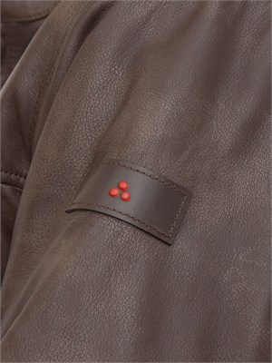 Bomber in pelle marrone Peuterey effetto vintage in UOMO