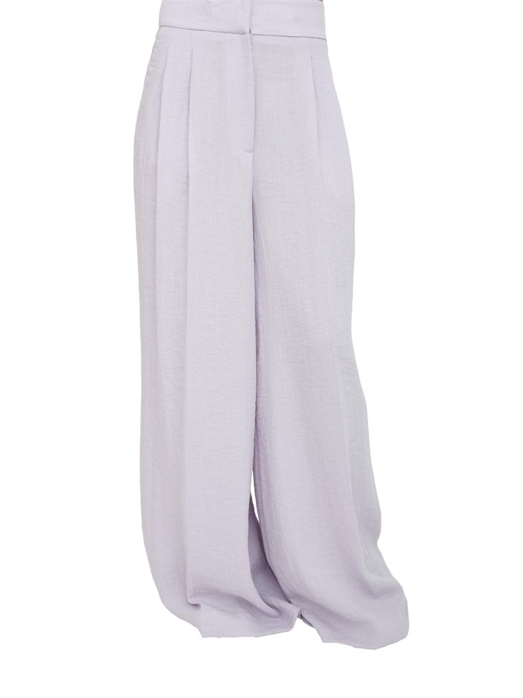 TWIN-SET Pantaloni palazzo Twinset in cotone lilla