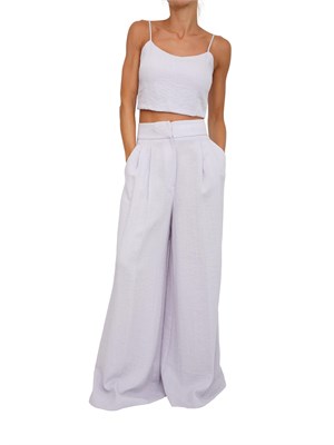 TWIN-SET Pantaloni palazzo Twinset in cotone lilla in DONNA