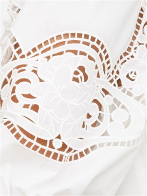 TWIN-SET Abito lungo Twinset in popeline sangallo bianco in DONNA