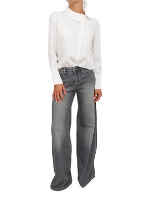 Camicia donna Armani Exchange in crepe di viscosa avorio in DONNA