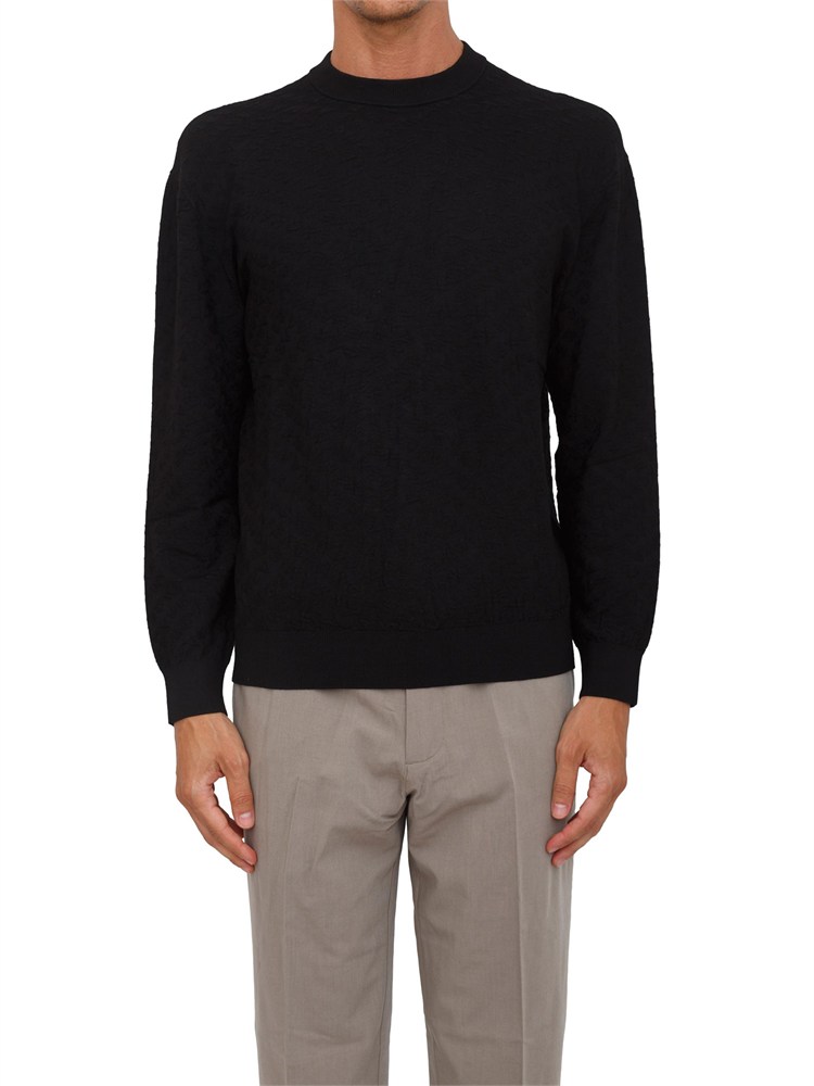 Maglione girocollo nero Armani Exchange in misto viscosa