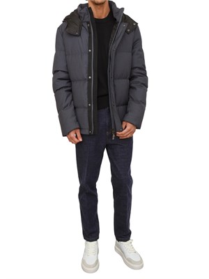 Giubbino con cappuccio Richmond X uomo in tessuto grigio antracite in UOMO