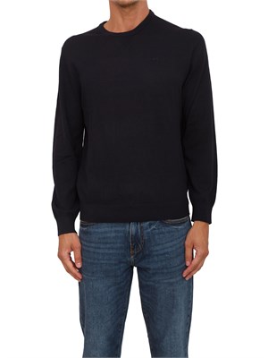 Maglione girocollo blu Armani Exchange in lana vergine in UOMO