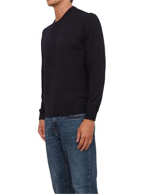 Maglione girocollo blu Armani Exchange in lana vergine in UOMO