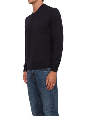 Maglione girocollo blu Armani Exchange in lana vergine in UOMO