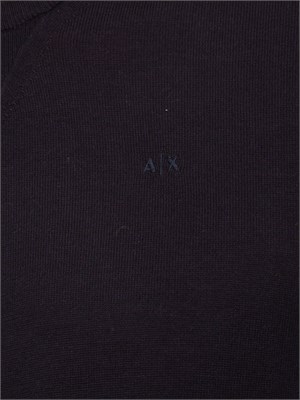 Maglione girocollo blu Armani Exchange in lana vergine in UOMO