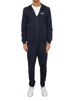 EA7 EMPORIO ARMANI Tuta sportiva blu EA7 Core Identity in jersey di cotone in UOMO