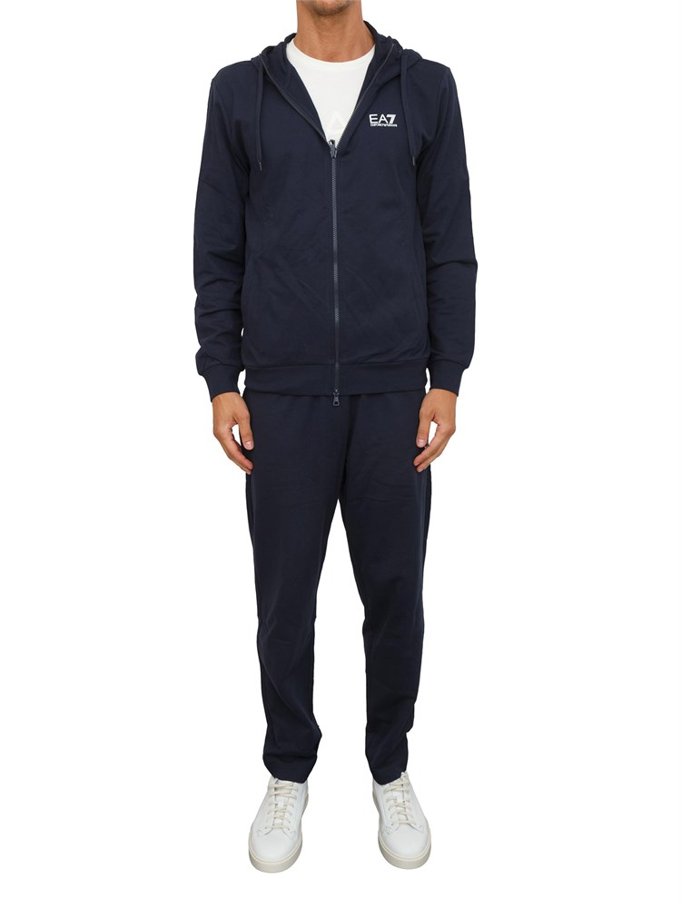 EA7 EMPORIO ARMANI Tuta sportiva blu EA7 Core Identity in jersey di cotone
