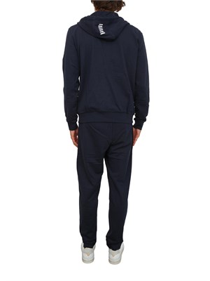 EA7 EMPORIO ARMANI Tuta sportiva blu EA7 Core Identity in jersey di cotone in UOMO
