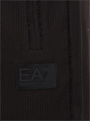 Pantalone tuta donna EA7 Emporio Armani in misto viscosa nero con trama canneté in DONNA
