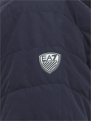 EA7 EMPORIO ARMANI Piumino blu EA7 packable con cappuccio Premium Shield in UOMO