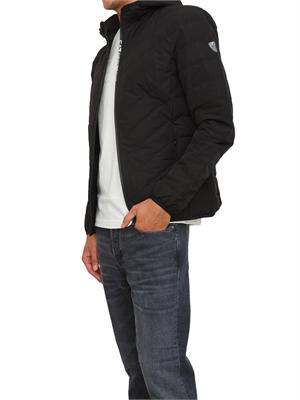 EA7 EMPORIO ARMANI Piumino nero EA7 packable con cappuccio Premium Shield in UOMO