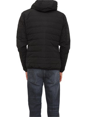 EA7 EMPORIO ARMANI Piumino nero EA7 packable con cappuccio Premium Shield in UOMO