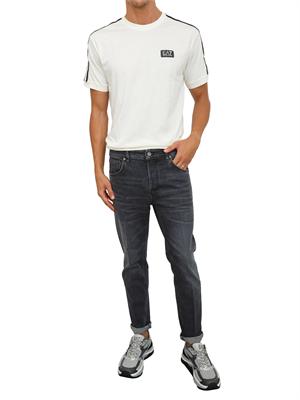 EA7 EMPORIO ARMANI T-shirt avorio EA7 Logo Series in jersey di cotone in UOMO