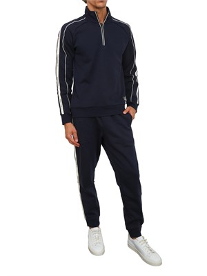 EA7 EMPORIO ARMANI Felpa blu EA7 Logo Series in misto cotone in UOMO