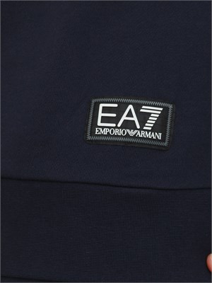 EA7 EMPORIO ARMANI Felpa blu EA7 Logo Series in misto cotone in UOMO