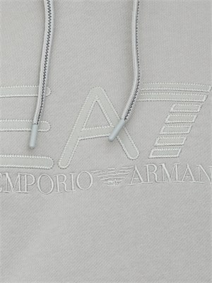 EA7 EMPORIO ARMANI Felpa con cappuccio grigio EA7 Visibility in misto cotone in UOMO