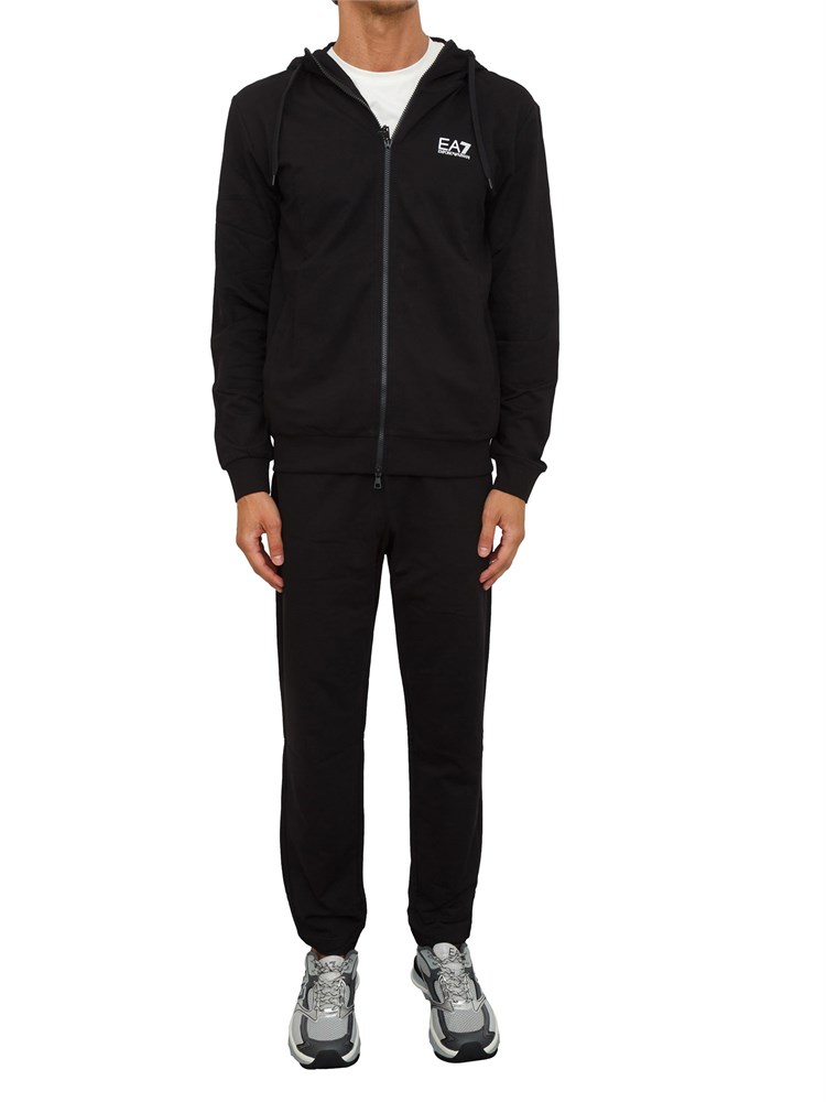 EA7 EMPORIO ARMANI Tuta sportiva nero EA7 Core Identity in jersey di cotone