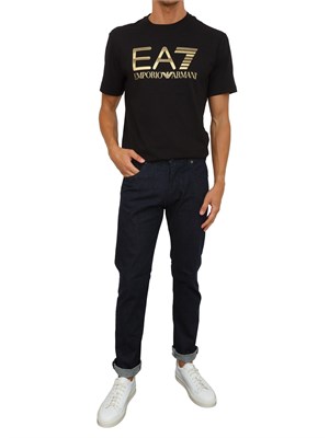 EA7 EMPORIO ARMANI T-shirt bianco EA7 Logo Series in cotone con maxi logo in UOMO