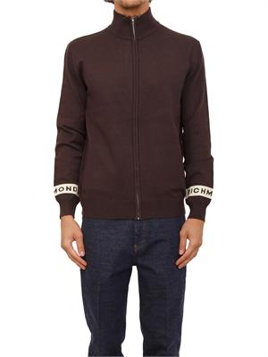 Cardigan zip Richmond X uomo in misto viscosa marrone in UOMO
