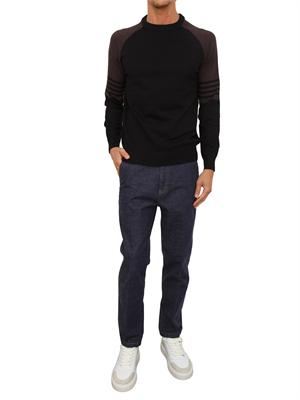 Maglia girocollo Richmond X uomo in misto lana nero e marrone in UOMO