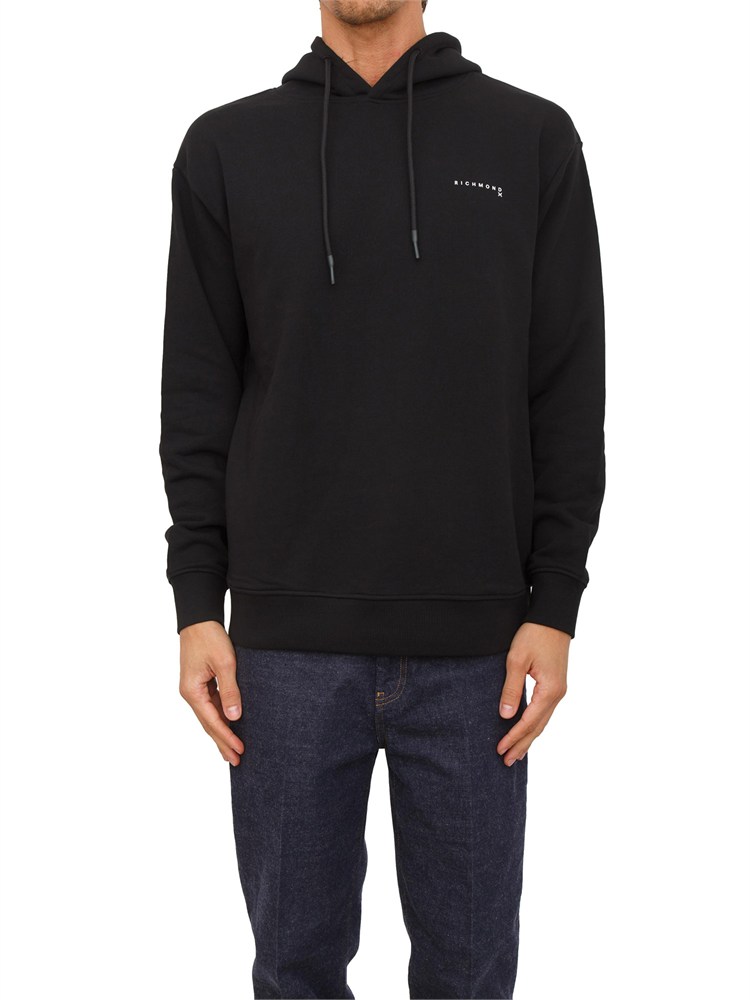 Felpa cappuccio Richmond X uomo in cotone nero