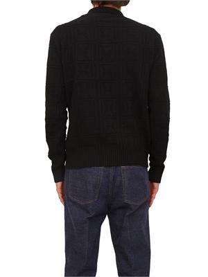 Maglia Richmond X uomo in lana nera con lavorazione logo all over in UOMO