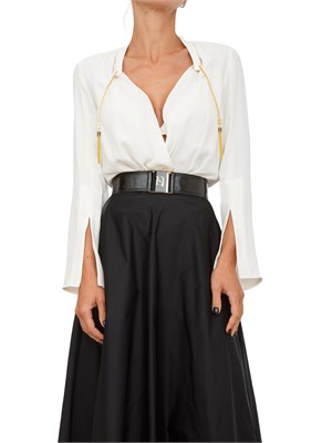 Body Elisabetta Franchi in georgette bianco panna in DONNA